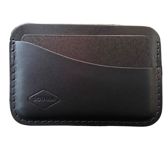 Minimalistic Leather Card Wallet Souma Leather Black 