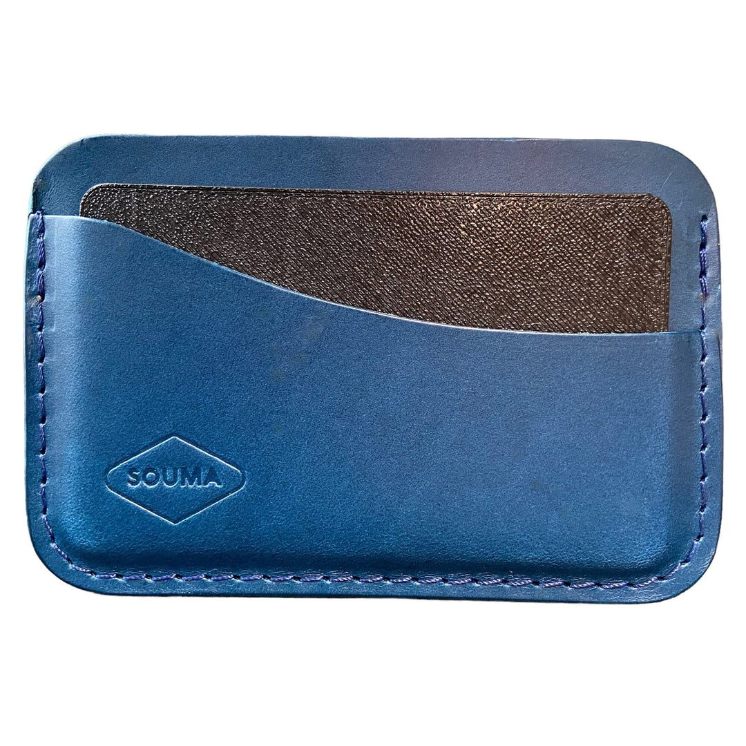 Minimalistic Leather Card Wallet Souma Leather Blue 