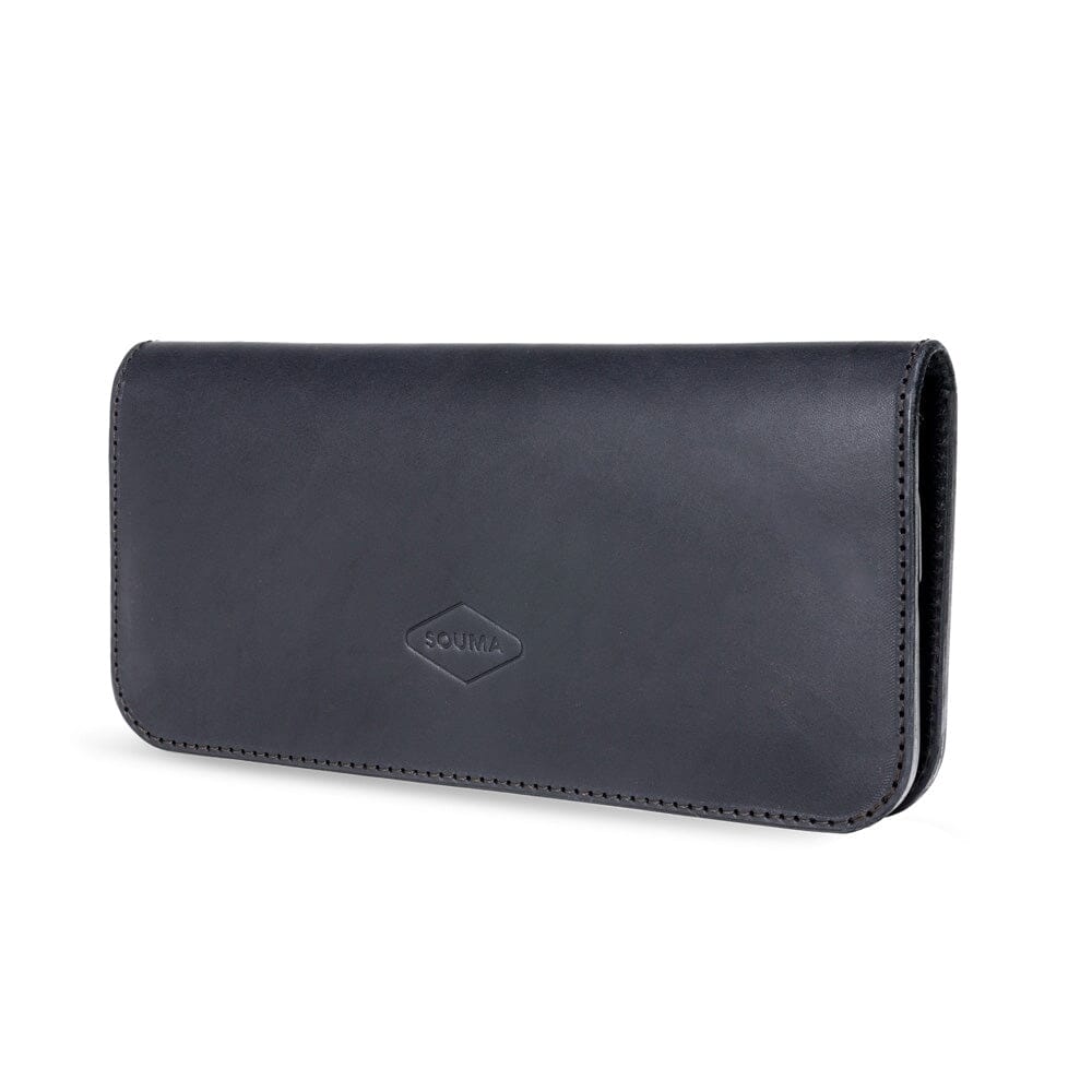 Women's Leather Wallet - Fold Souma Leather Black 